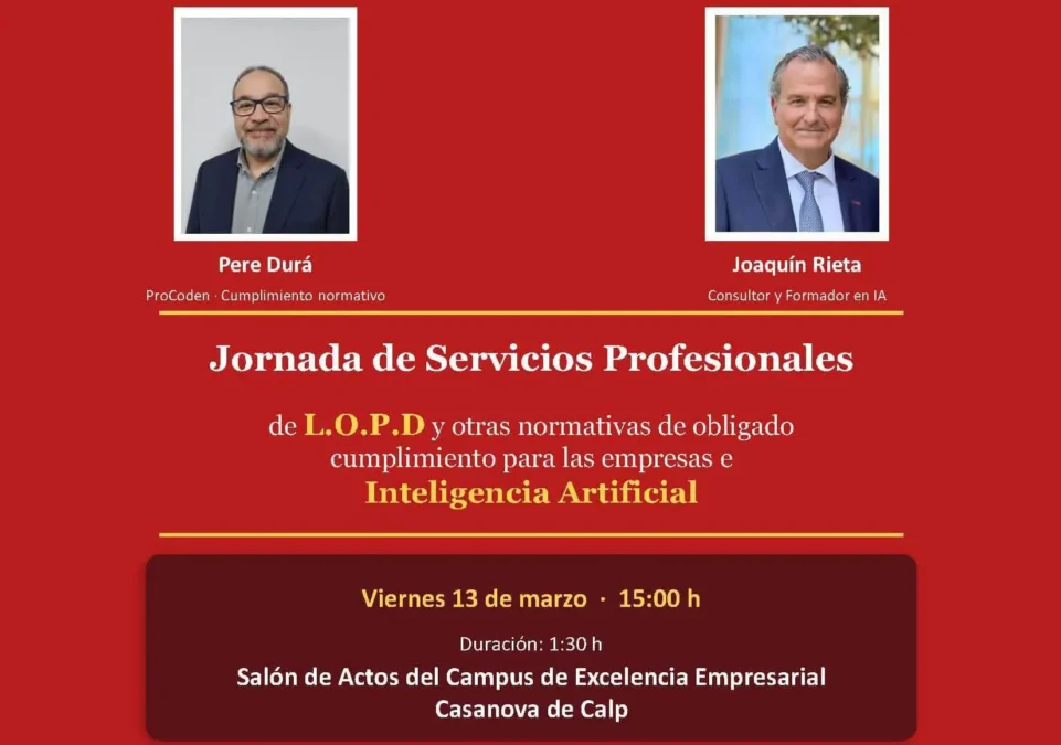 Jornada profesional sobre Protección de Datos e Inteligencia Artificial para empresas en Calpe